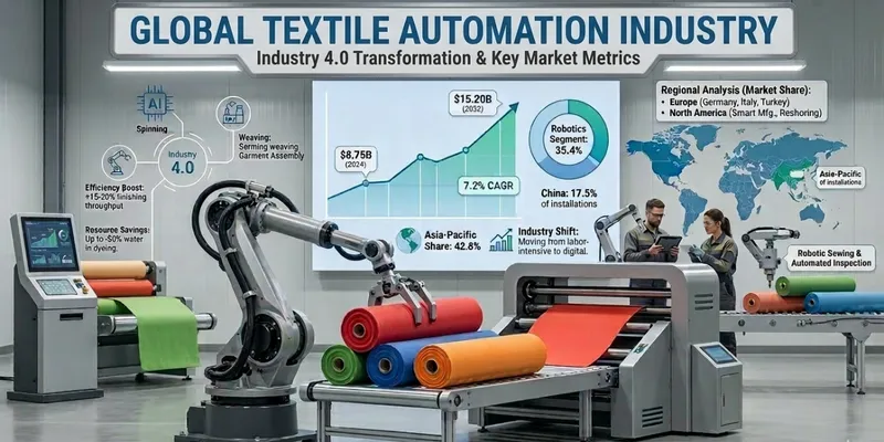 Textile Automation Market to Reach $15.2 Billion by 2032: Robotics, AI, and  Smart Manufacturing Driving 7.2% CAGR 